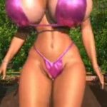Solo cartoon video featuring a busty bimbo flaunting it