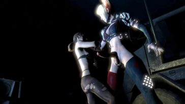 Futa Harley Quinn fucks Quiet's tight little pussy from behind