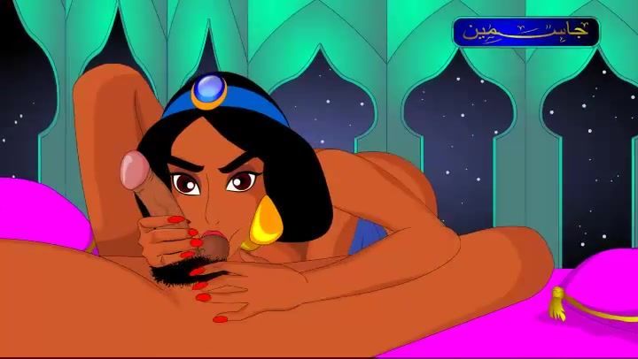 Jasmine from Aladdin sucking a huge cock in POV, toon XXX