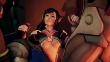 D.Va from Overwatch gets fucked by a bunch of cyborgs or something