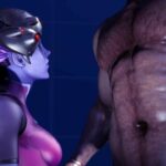 Hairy and muscular men force Widowmaker to take their dicks
