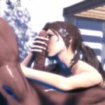3D XXX animation with Tomb Raider's Lara Croft sucking a dick