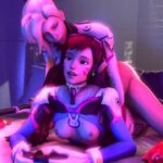 Mercy showing no mercy in a kinky video featuring D.Va