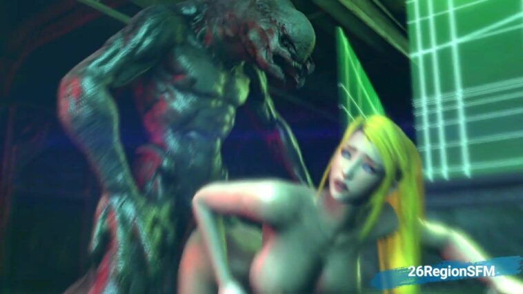 Brutal muscular alien penetrates a gorgeous blonde