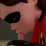 4K Helen Parr Gives a Sloppy Blowjob with Her Stretching Tongue Until He Cums (3D, 60FPS)