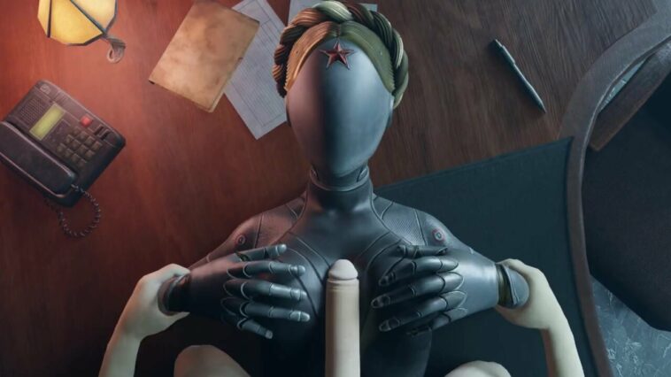 Atomic Heart White guy tits fuck Robot Girl Big Boobs Cum on the face Titjob Animation Game