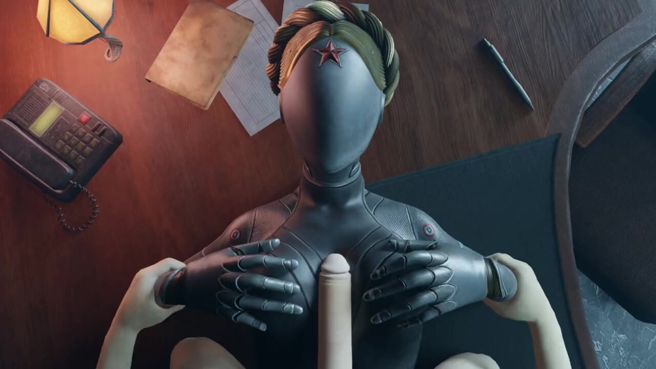 Atomic Heart White guy tits fuck Robot Girl Big Boobs Cum on the face Titjob Animation Game