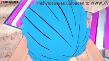 Animated beauty Bulma enjoys dogstyle and tits play on the beach - Anime, Pov, Dragon ball - Cartoon Porn