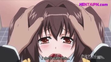 Petite Hentai Girl Blackmailed into First BLowjob