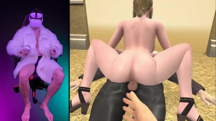 Elevator sex in VR game. Interactive hentai in virtual reality