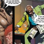 Comic book depiction of chubby old men and hot ebony BBWs in steamy action - Cartoon Porn