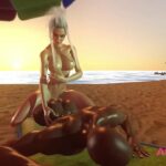 Big Tits Futanari Babe Fucking A Black Guy On A Beach In A 3d Animation