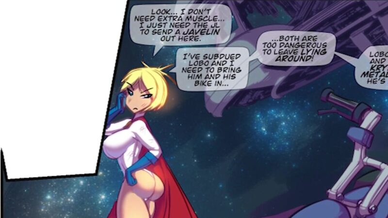 Power Girl X Lobo - Super babe rides HUGE hog and cums super hard